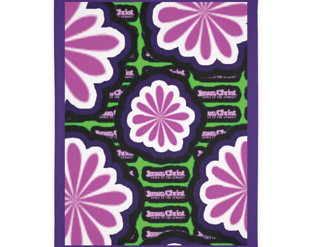 JESUS CHRIST Cozy Floral Velveteen Microfiber Blanket